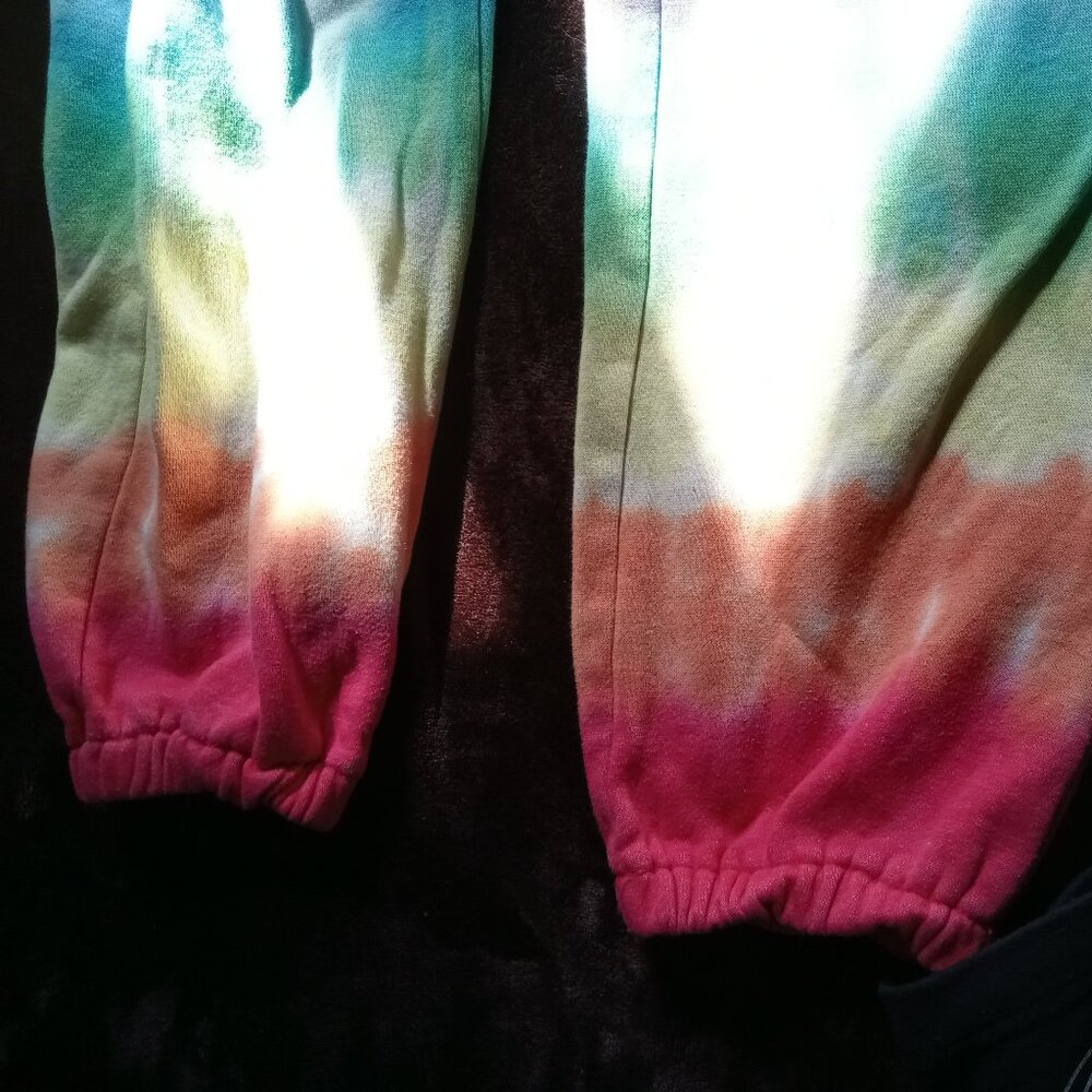 Justice Sport Rainbow Tie Dye Sweats Sweatpants w/ Pockets Girls Kids Medium 10